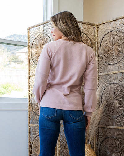 Colette Fabric Blocked Sweater - Blush  Staccato   