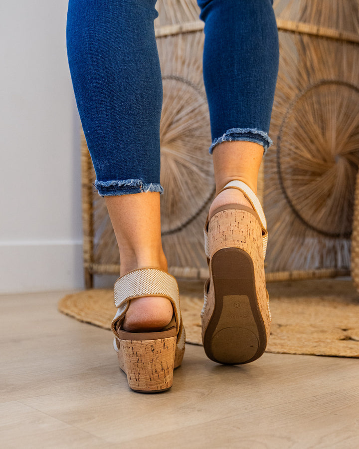 NEW! Corkys Case Closed Wedge Shoes - Caramel Combo