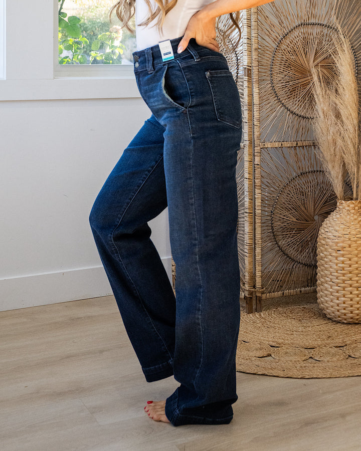 NEW! Judy Blue Shayla Trouser Wide Leg Jeans - Short, Regular and Long Judy Blue