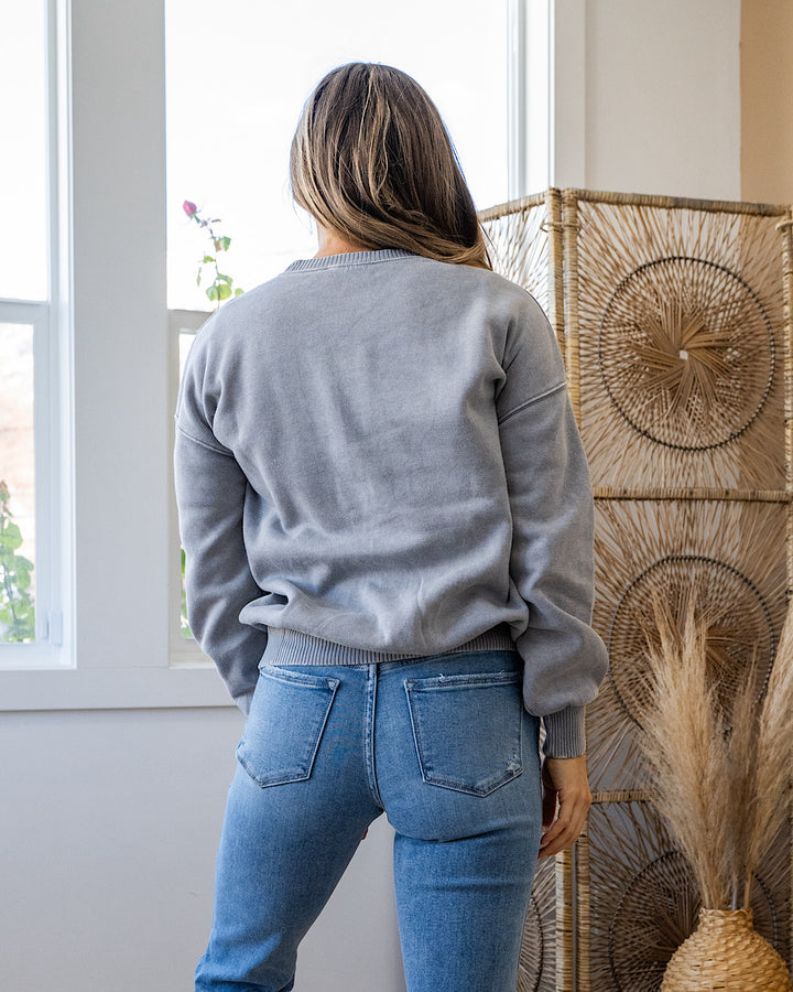 NEW! Boyfriend Crewneck Sweatshirt - Sleet