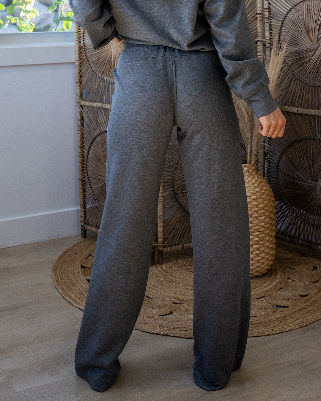 Rae Mode Buttery Soft Scuba Straight Pants - Heather Charcoal Rae Mode