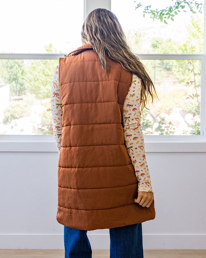 NEW! Harlow Long Vest - Cinnamon Michelle Mae