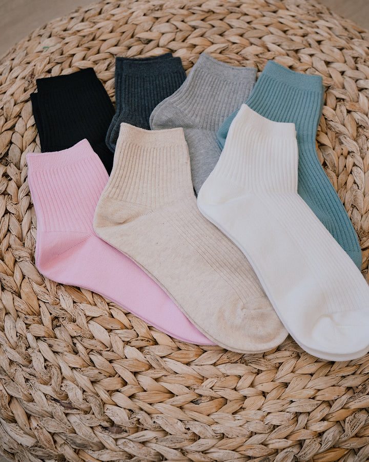 Ribbed Crew Socks - 7 Options Zenana