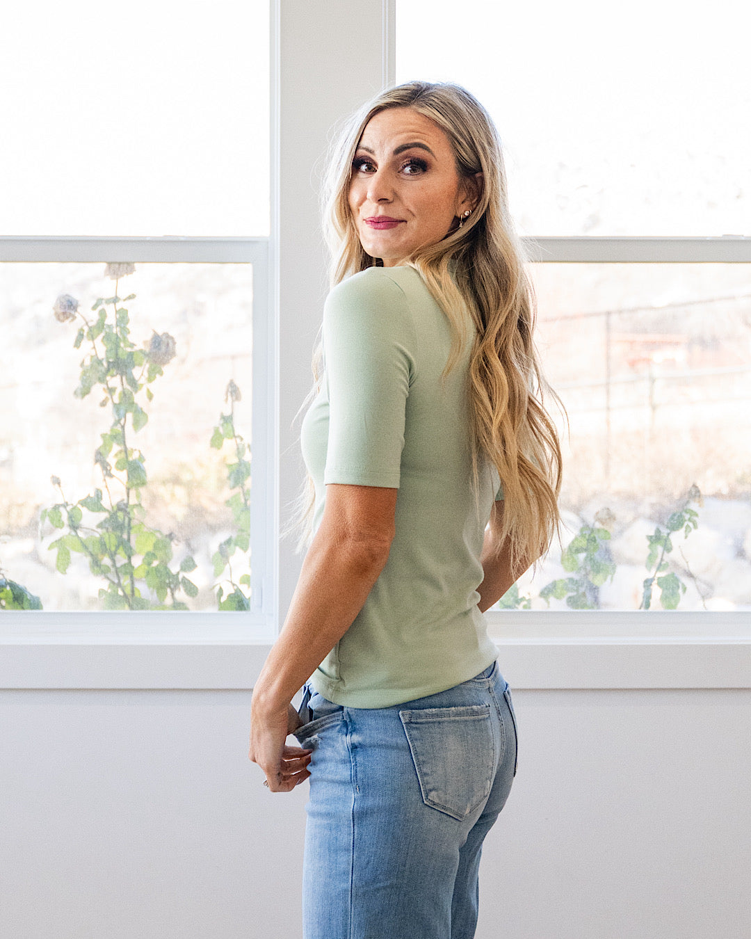 NEW! Lola Half Sleeve Knit Top - Mint