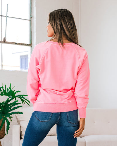 NEW! Girlfriend Crewneck Sweatshirt - Bright Pink  Zenana   