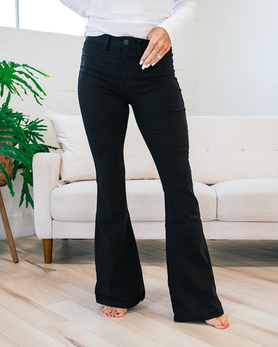 Hyperstretch Flare Jeans Regular and Plus - Black  YMI   