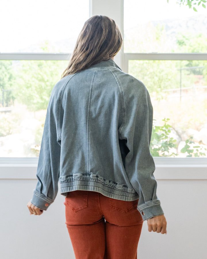 NEW! Judy Blue Bomber Denim Jacket