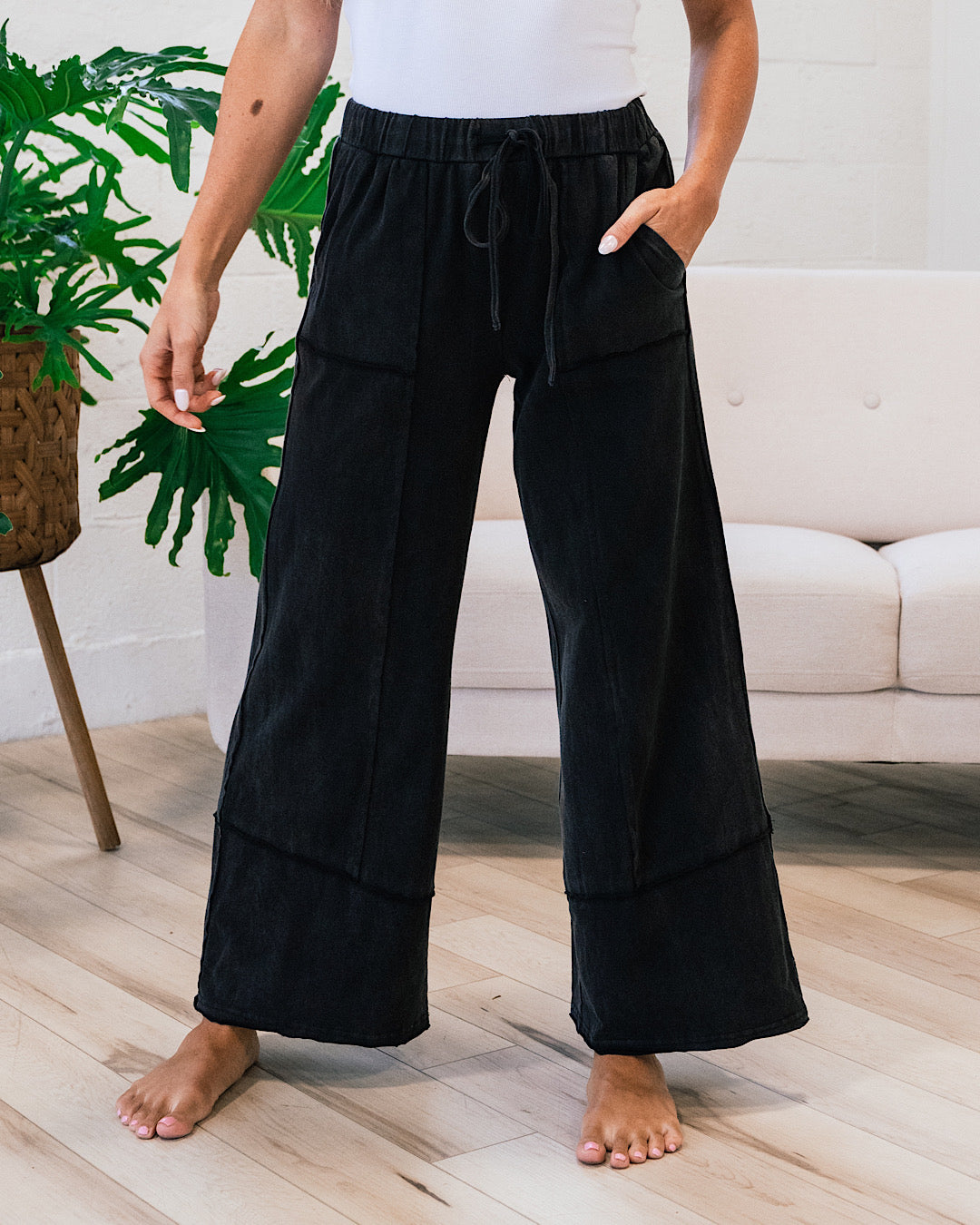 Livie Mineral Washed Wide Leg Pants FINAL SALE  Heyson   