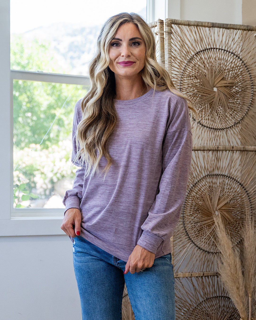 Another Life Marled Heavy Knit Top - Color Options Available! Arrow Twenty Two Dusty Lavender