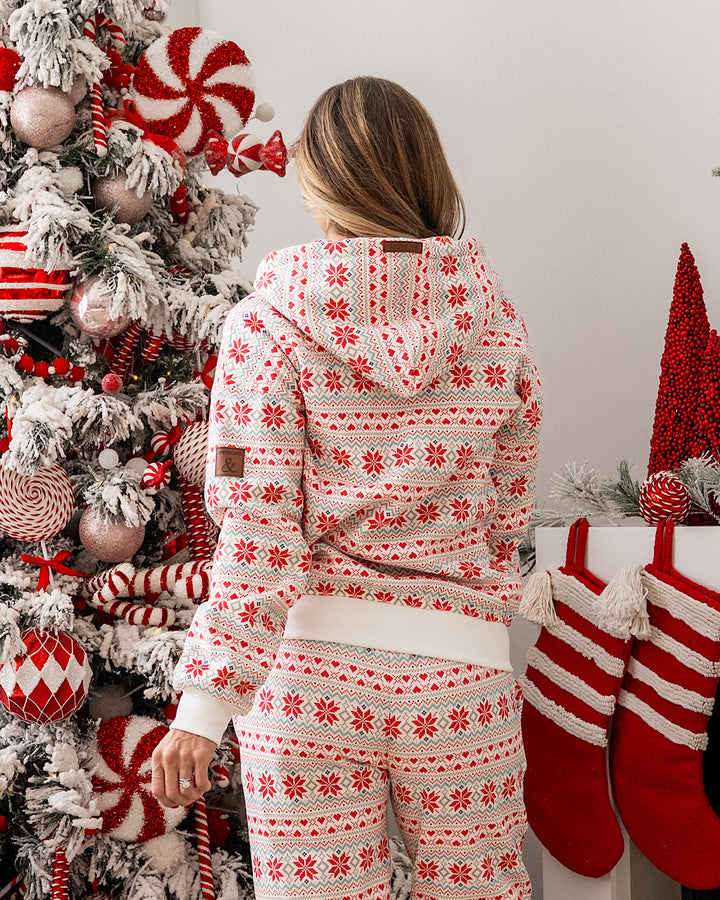 NEW! Ampersand Ave Comfort Zone FullZip Hoodie - Frosted Fair Isle Ampersand Ave