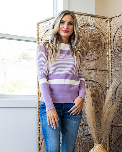 Courtney Striped Sweater - Lavender  Staccato   