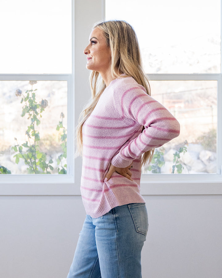 NEW! Angelina Striped Sweater - Pink Staccato