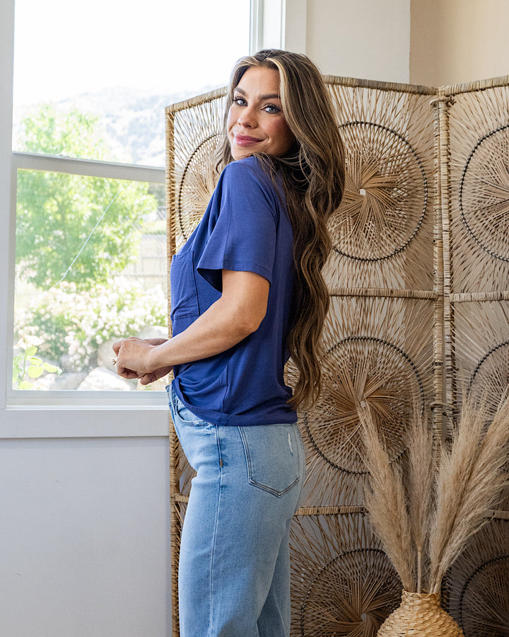 Bethany Pocket Top - Dusty Indigo Hyfve