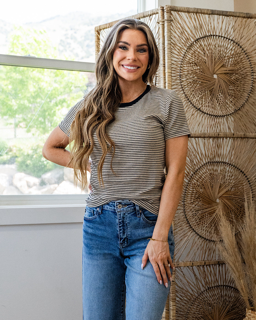 Beck Oatmeal and Black Striped Short Sleeve Top Wishlist