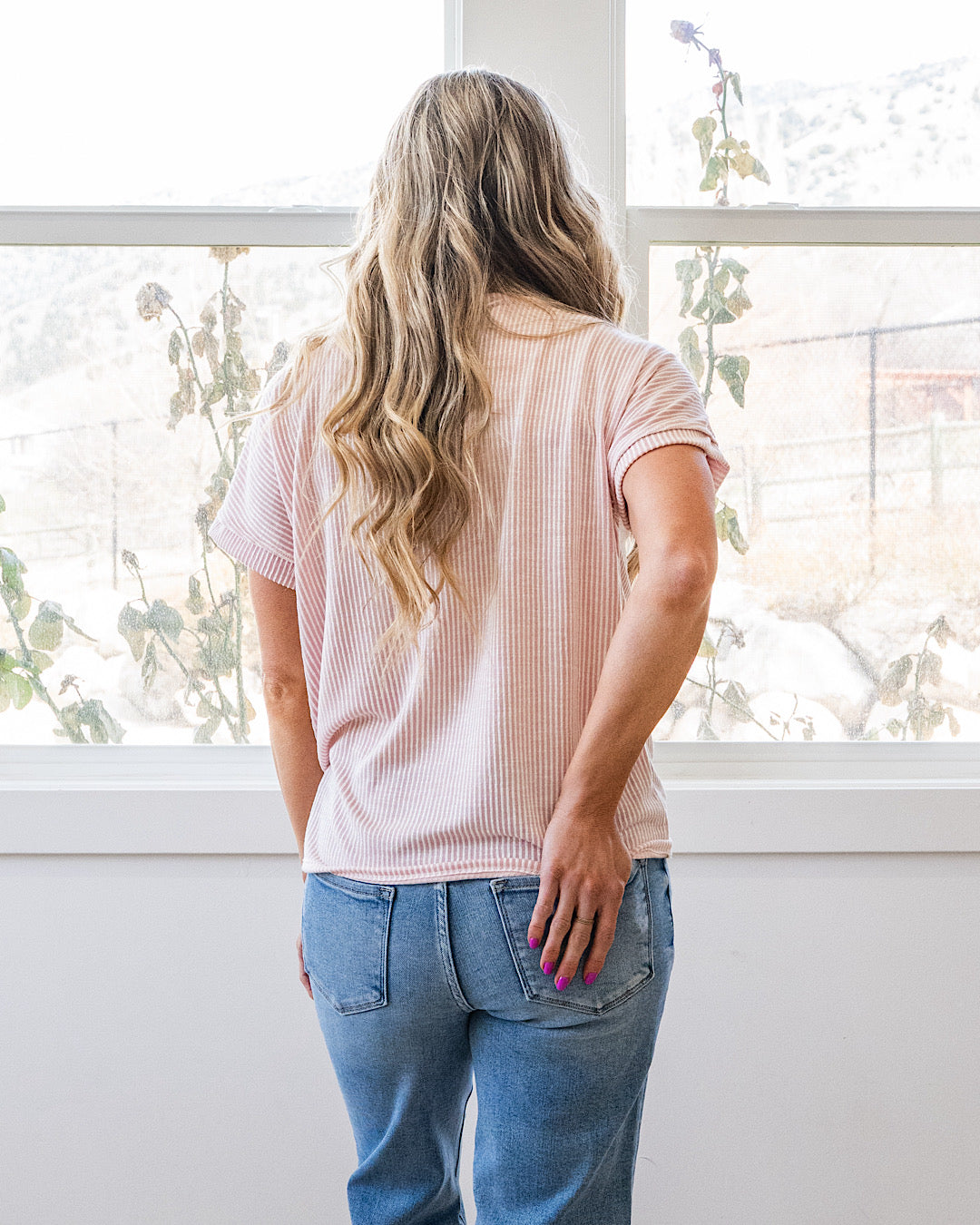 NEW! Gabby Contrast Corded Top - Pink Lovely Melody