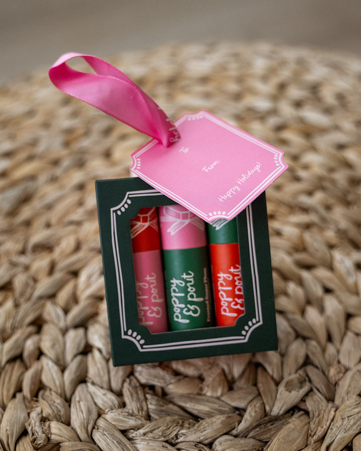 Poppy & Pout Holiday Lip Balm Trio Gift Set Poppy & Pout