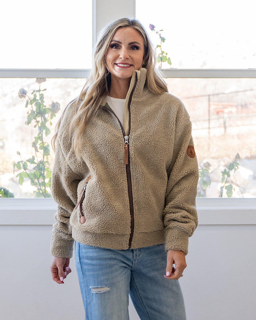 Wanakome Tamsin Sherpa Zip Up Jacket - Color Options Available! Wanakome Stone