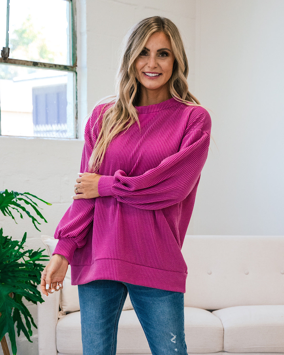 Christina Magenta Corded Top FINAL SALE  First Love   