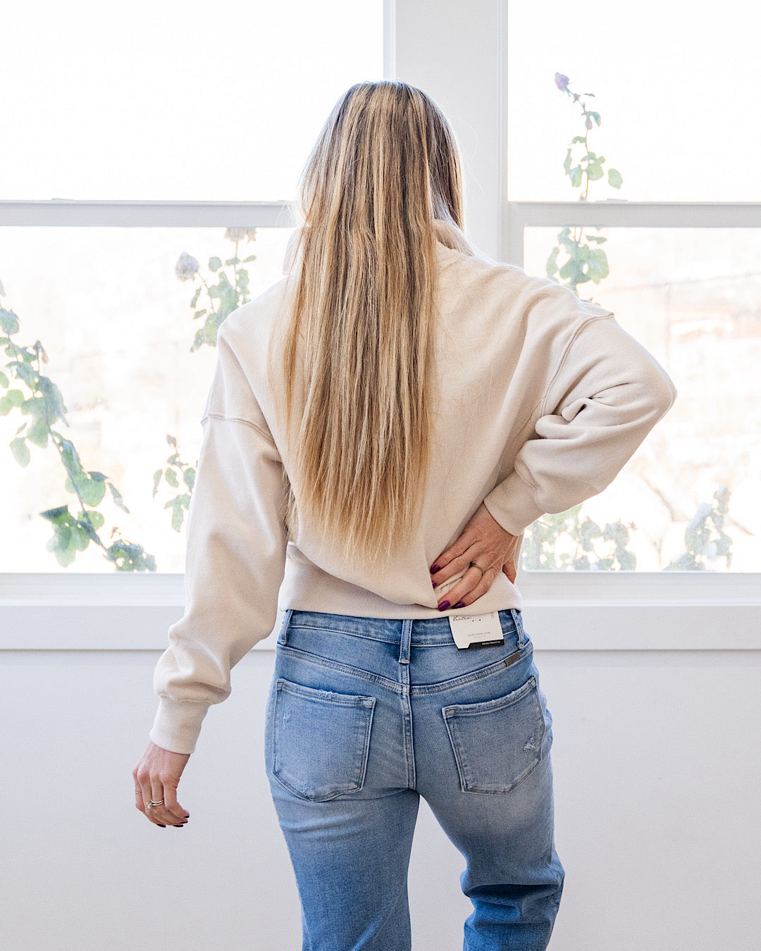 Dakota Half Zip Pullover - Beige Reflex