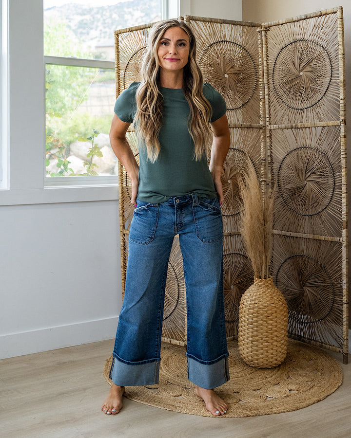 Brenley Ribbed Knit Top - Tea Green Wishlist