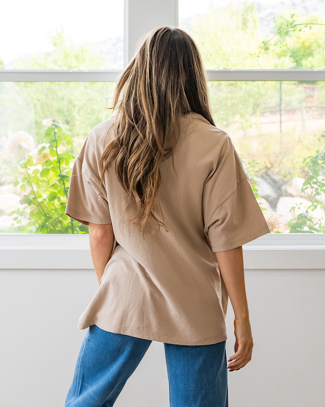 NEW! Oversized Mineral Wash Tee - Dark Taupe Double Zero