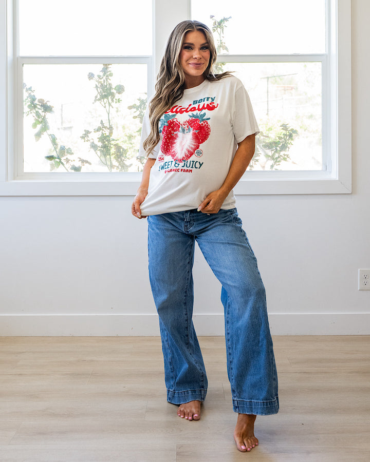 NEW! Berry Delicious Ivory Tee Tres Bien