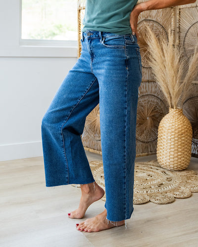 Hidden Nori Non Distressed Wide Leg Jeans  Hidden   