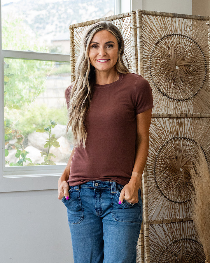 Brenley Ribbed Knit Top - Color Options Available! Wishlist Espresso