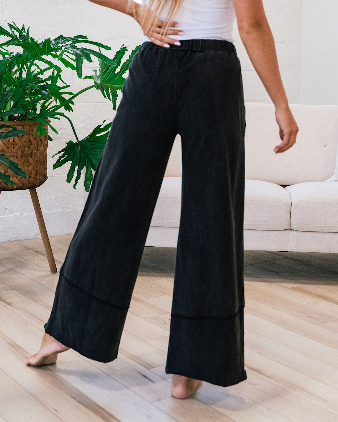 Livie Mineral Washed Wide Leg Pants FINAL SALE  Heyson   