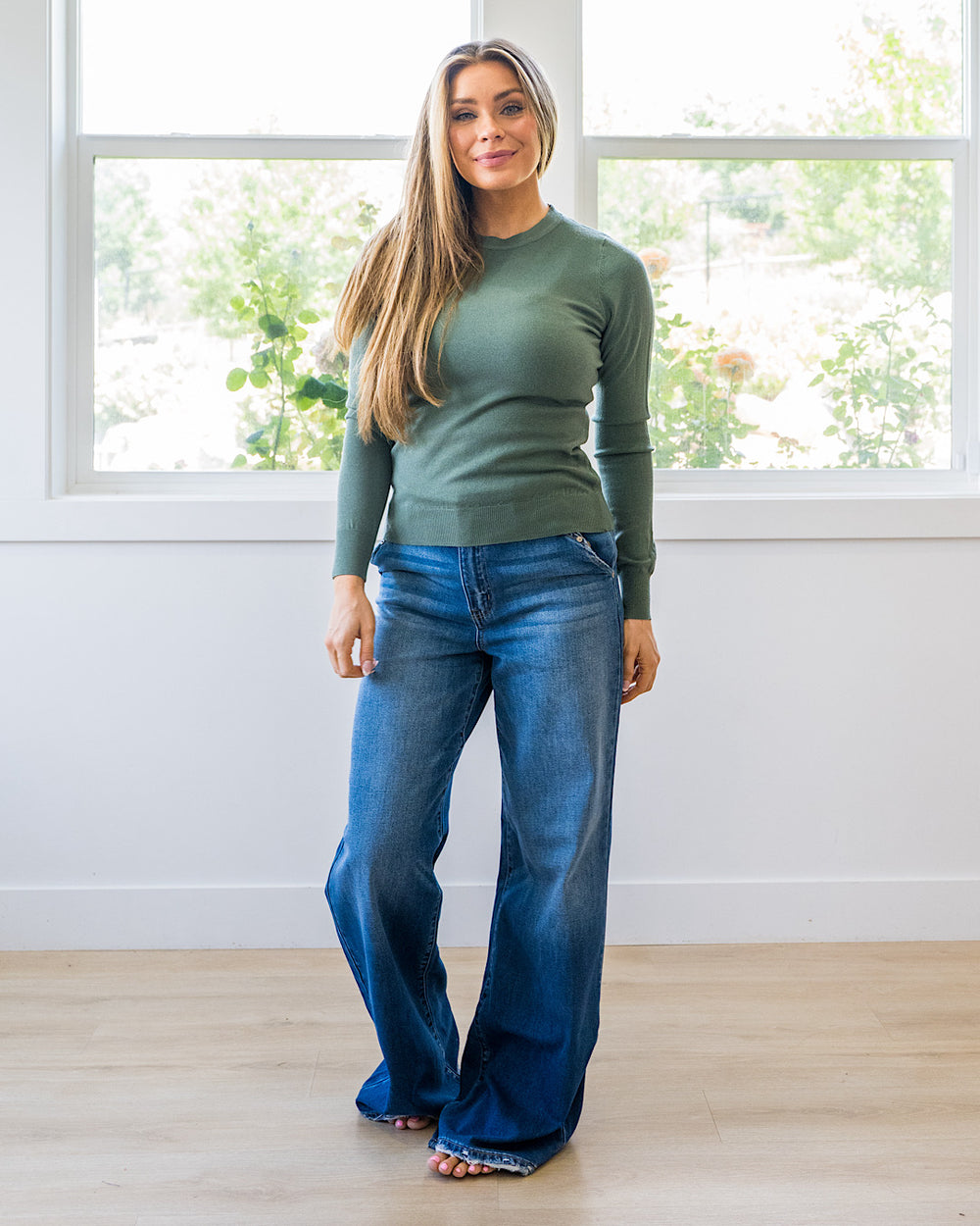 NEW! Eleanor Fine Knit Sweater - Hunter Green Be Cool