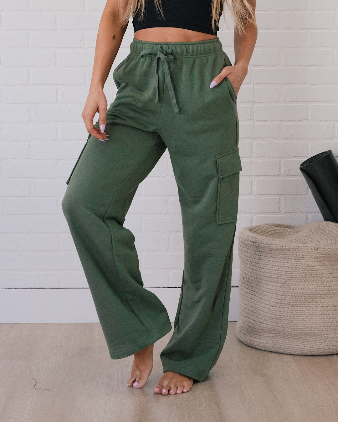 NEW! Rae Mode Cargo Lounge Pants - Light Olive  Rae Mode   