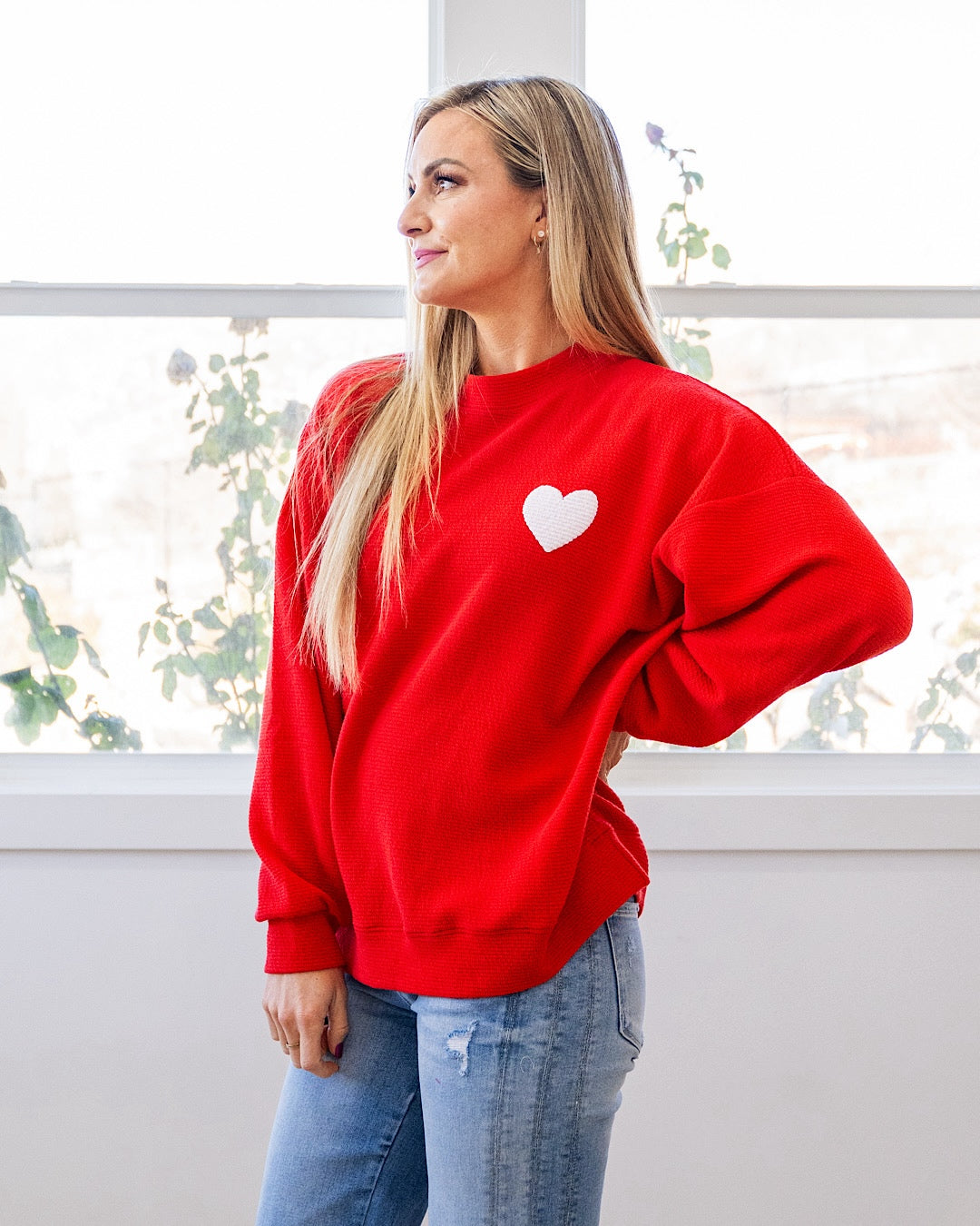 Heart Cloud Knit Top - Red FINAL SALE Tres Bien