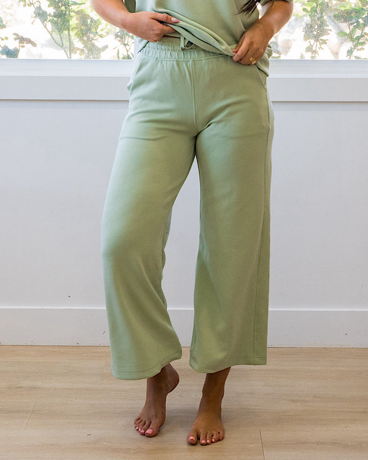 Kendall Scuba Fabric Wide Leg Pants - Color Options Available! Rae Mode Pistachio Cream