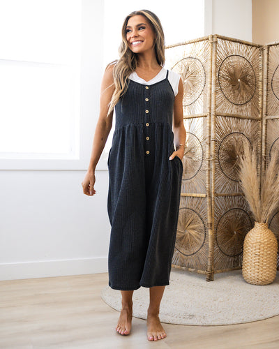 Aubrey Corded Jumpsuit - Black  Lovely Melody   