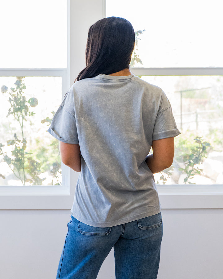 NEW! Striped Cheetah Gray Denim Tee Zutter