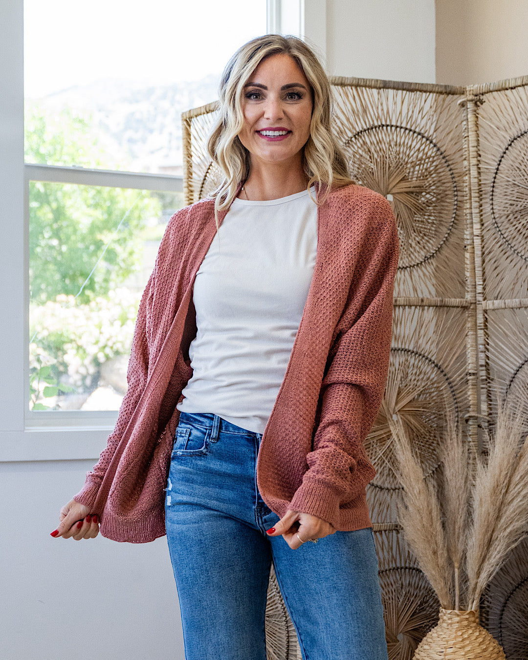 Blindsided Open Front Cardigan - Color Options Available! Be Cool Clay