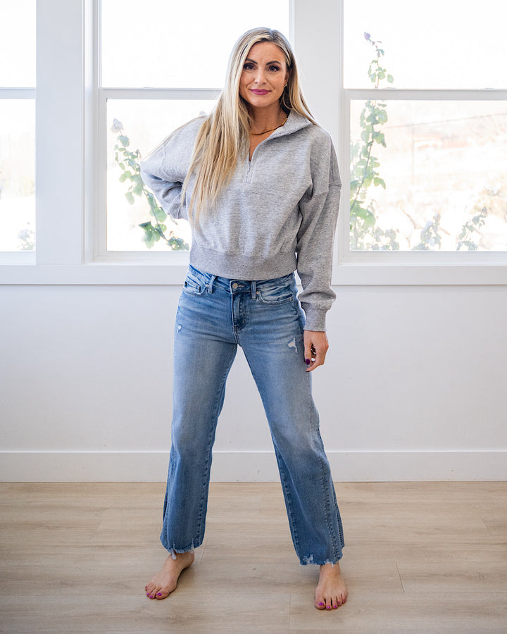 NEW! Dakota Half Zip Pullover - Light Heather Gray Reflex