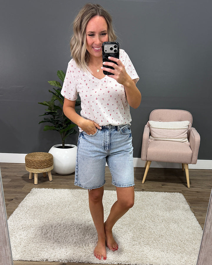 NEW! Kathryn Floral Pointelle Knit Top - Ivory PS Kate