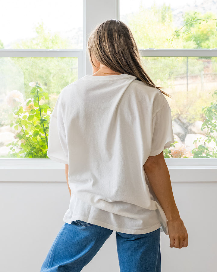 NEW! Oversized Mineral Wash Tee - Ivory Double Zero