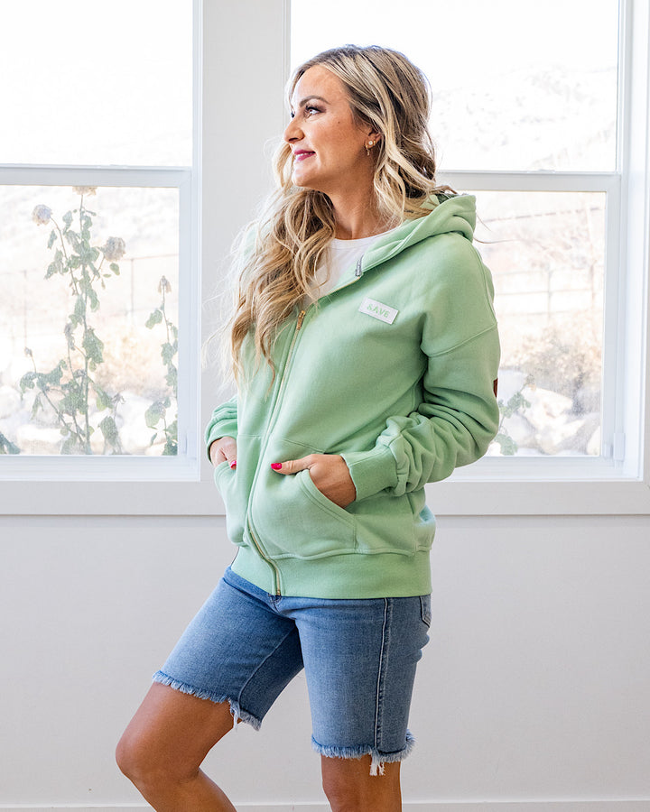 NEW! Ampersand Ave Comfort Zone FullZip Hoodie - Mint Ampersand Ave