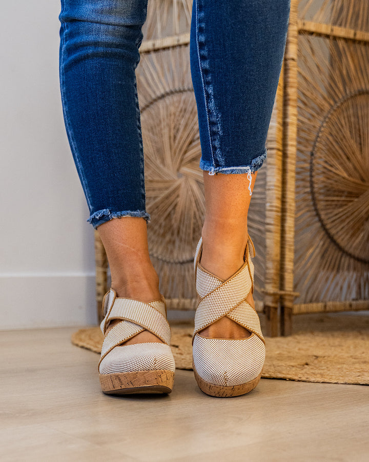 NEW! Corkys Case Closed Wedge Shoes - Caramel Combo