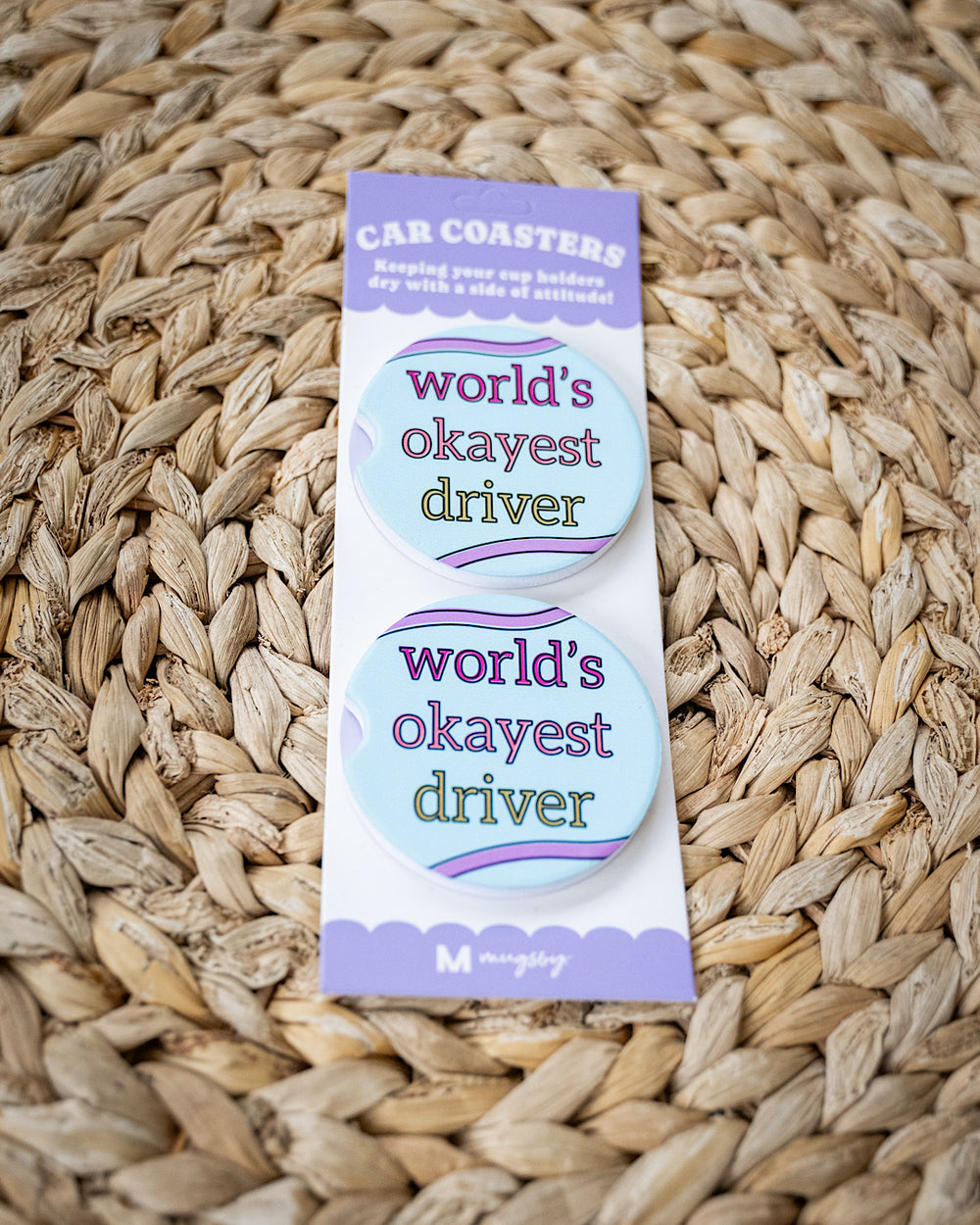 Car Coasters - 8 Options Mugsby One Size Worlds Okayest Driver