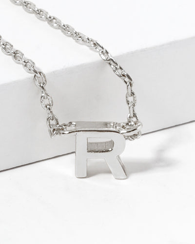 Dainty White Gold Initial Necklace - Pick Your Initial  Trendy Wholesale One Size R 