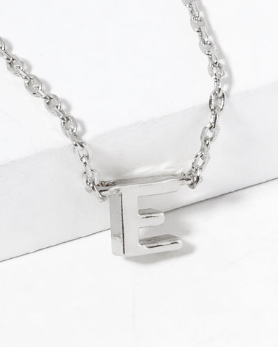 Dainty White Gold Initial Necklace - Pick Your Initial  Trendy Wholesale One Size E 