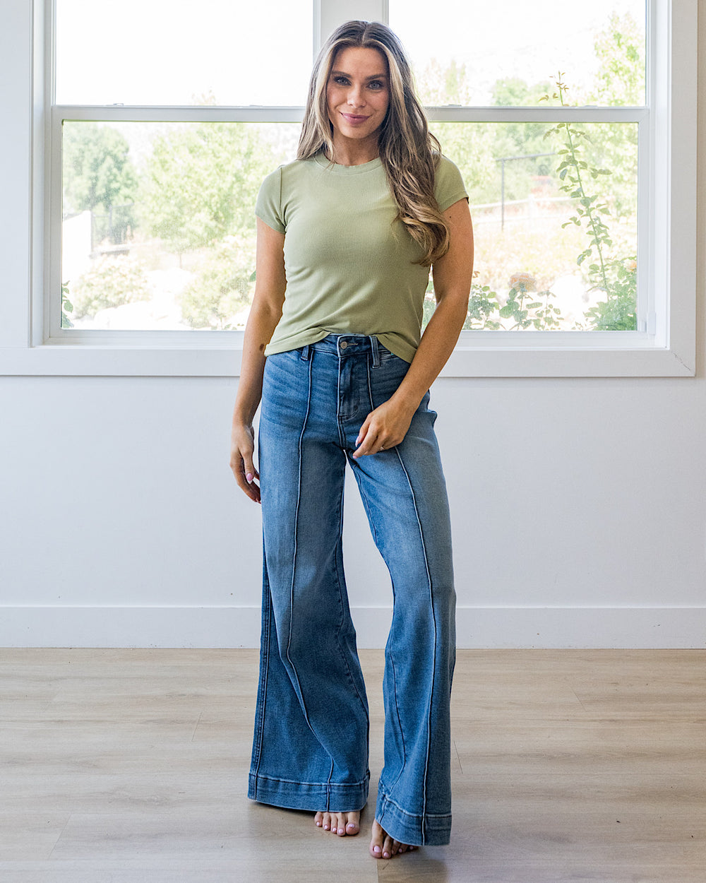 NEW! Cassidy Short Sleeve Ribbed Top - Matcha Be Cool