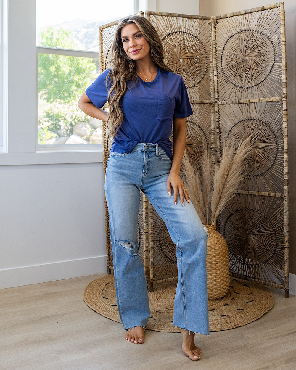 Bethany Pocket Top - Dusty Indigo Hyfve