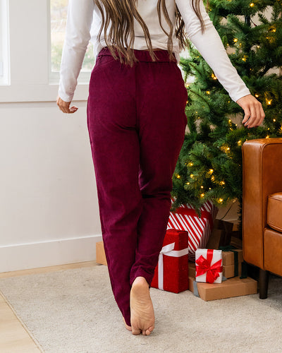 DOORBUSTER! Corduroy Pants - Dark Burgundy Zenana