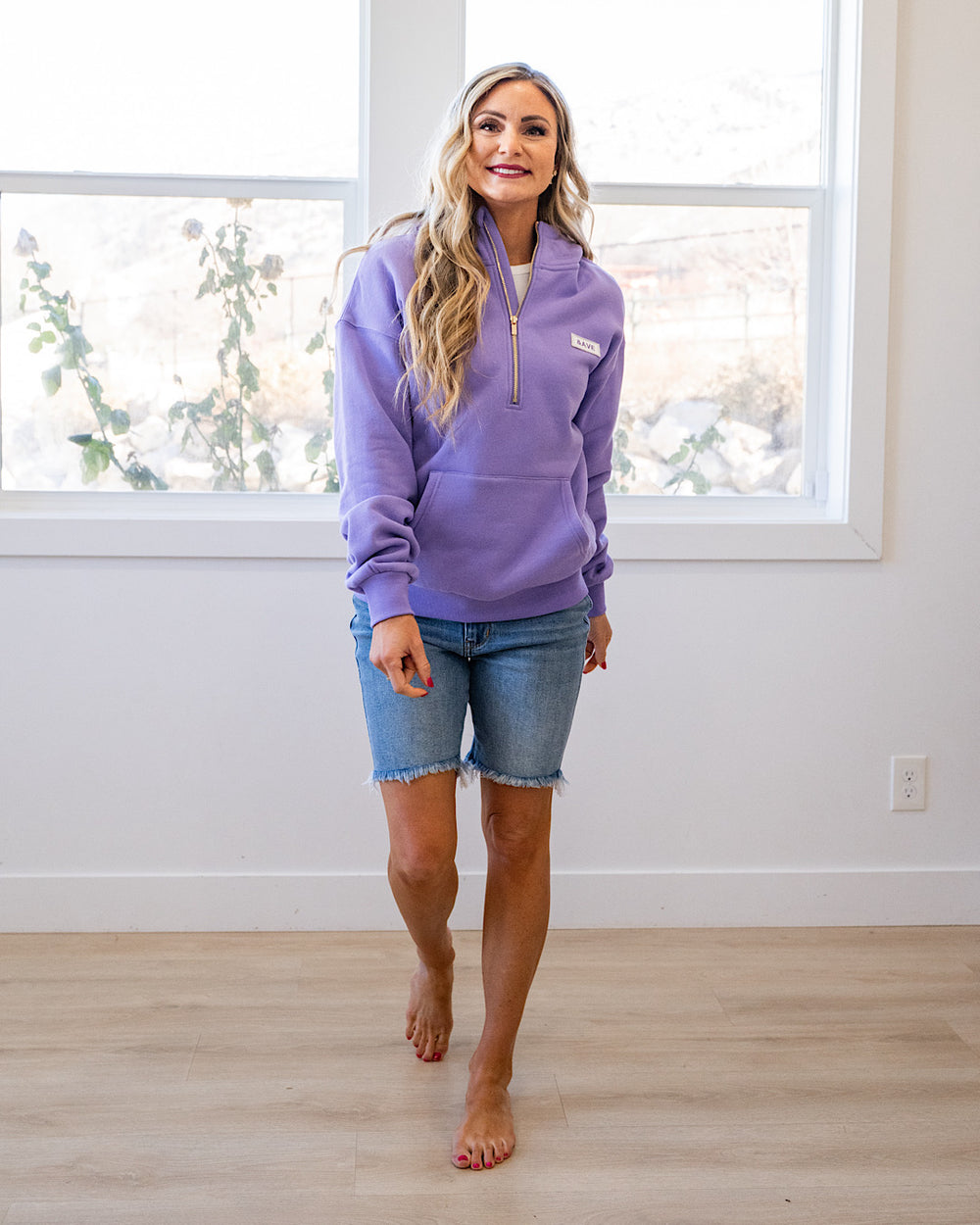 NEW! Ampersand Ave Comfort Zone HalfZip Hoodie - Lavender Ampersand Ave