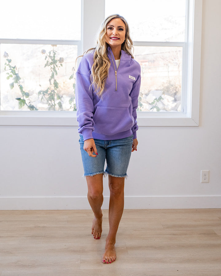 NEW! Ampersand Ave Comfort Zone HalfZip Hoodie - Lavender Ampersand Ave
