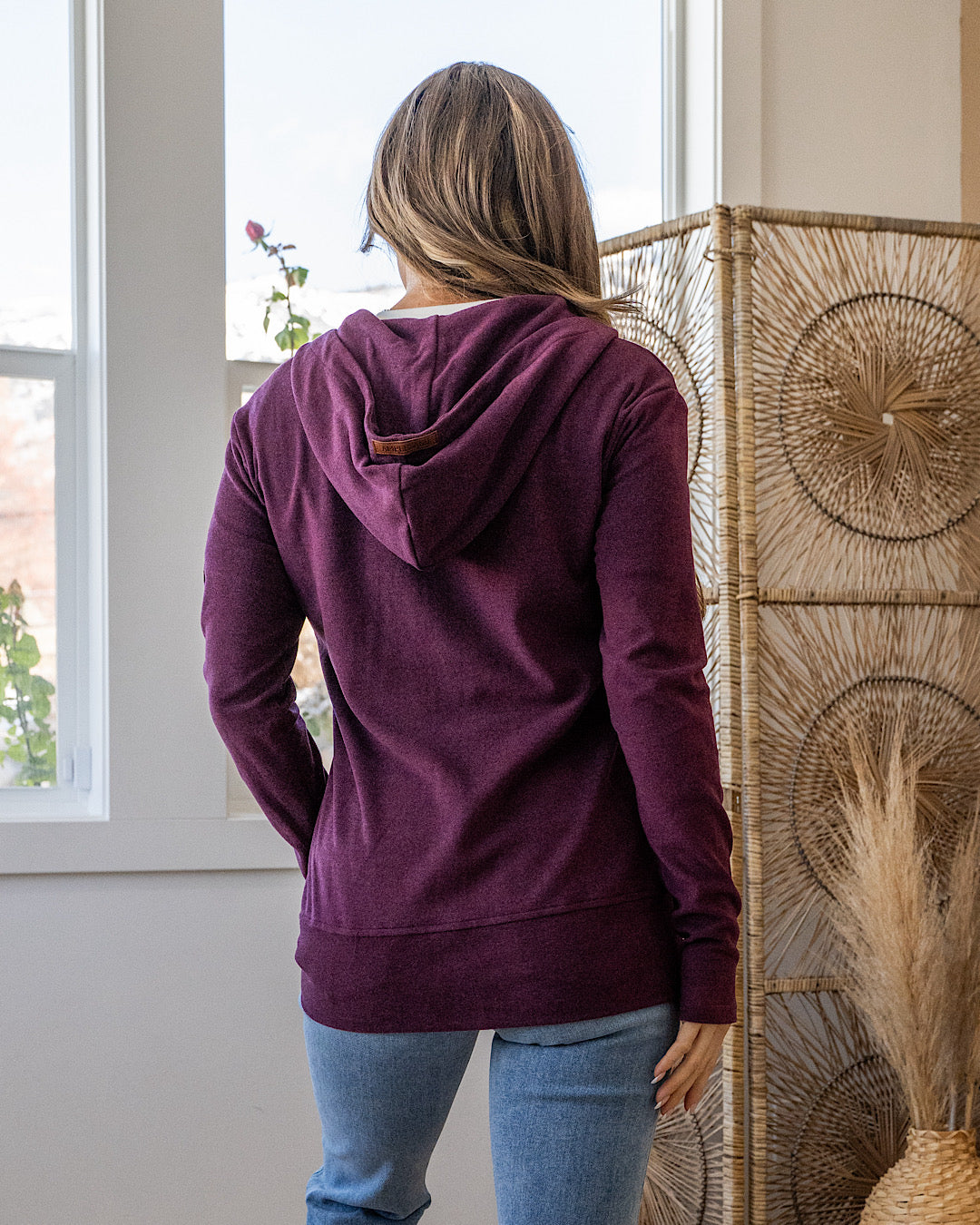 NEW! Ampersand Ave Performance Fleece FullZip Sweatshirt - Velvet Plum